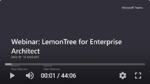 LemonTree for Enterprise Architect - Webinar Recording from 13.07.2022