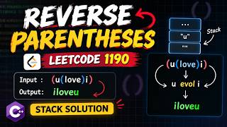 Information Reverse Parentheses | LeetCode  1190 | Stack Solution in C++ | DSA Live Coding | Algo Aura Update