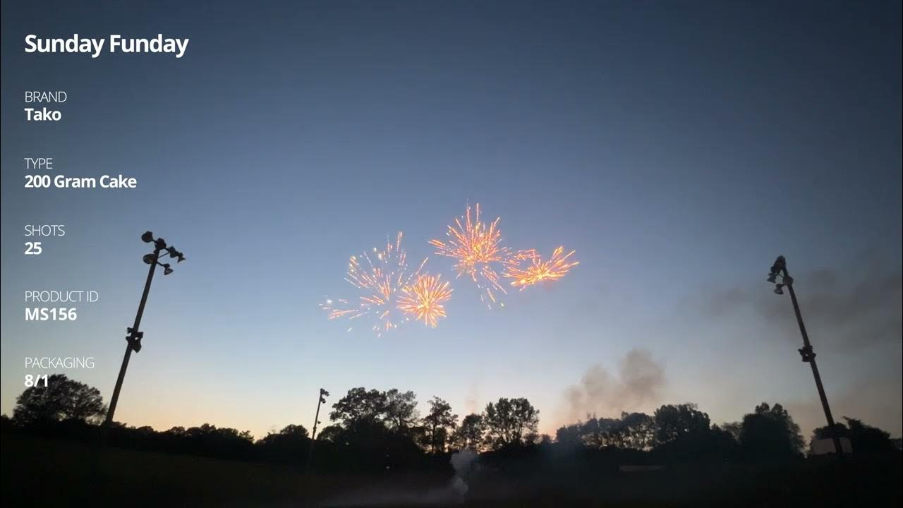 MS156 Sunday Funday 25 shot 200 Gram Multi Shot Tako Pyrotechnics