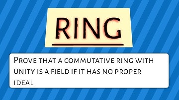 Prove that a commutative ring with unity is a field if it has no proper ideal