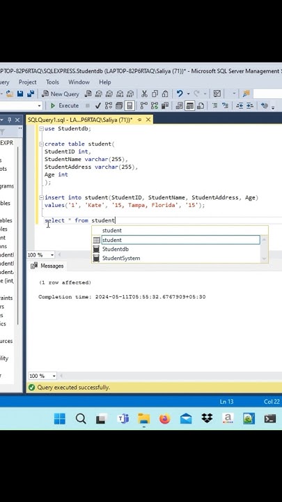 Insert records to a table in a Microsoft SQL Server #microsoftsqlserver ...