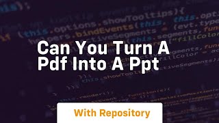 can you turn a pdf into a ppt