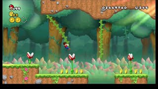 Lets Play New Super Mario Bros. Wii - Part 9: Youre in the Jungle, Baby
We play through the first half of world 5.
5-1: The first level of its theme, this introduces two new Piranha Plant types (one of which only shows up in this level), swinging vines, and giant hollow Koopa shells (which also appear only in this level).
5-2: An underground level with giant Wigglers and poison pools.
5-3: A level with more poison, floating logs that rotate, and Bramballs, which are another single level exclusive.
5-Tower: Has large spike-covered walls that move back and forth. Lets Play New Super Mario Bros. Wii - Part 9: Youre in the Jungle, Baby