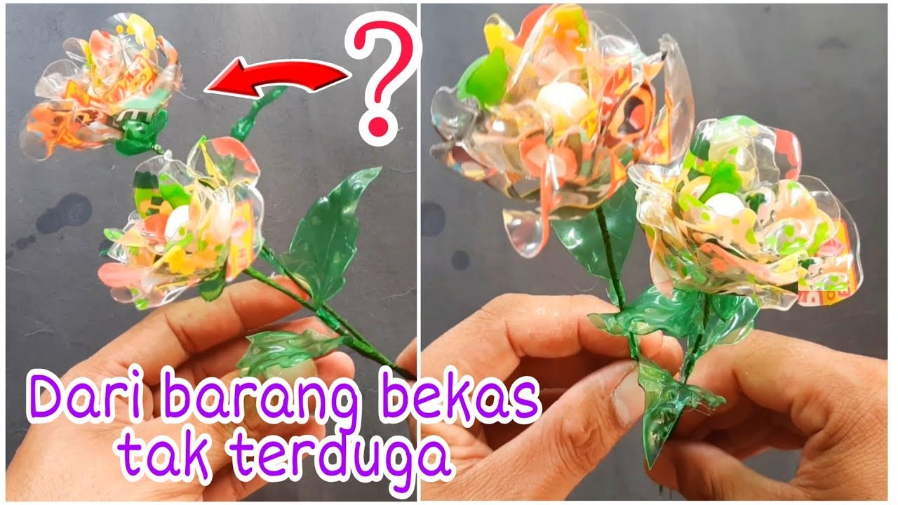 Membuat bunga plastik imitasi dari gelas plastik teh poci 
