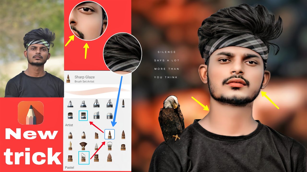 Autodesk Sketchbook Hair Editing Kaise Kare | face editing in autodesk | Face White Kaise Karen