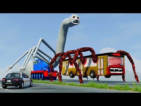 Cars Destruction Test with THOMAS TRAIN.EXE & BUS EATER & HOUSE HEAD – BeamNG.Drive