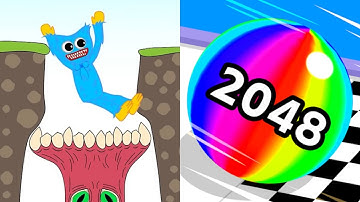 Huggy Story vs Ball Run 2048 All Levels Gameplay Android, iOS