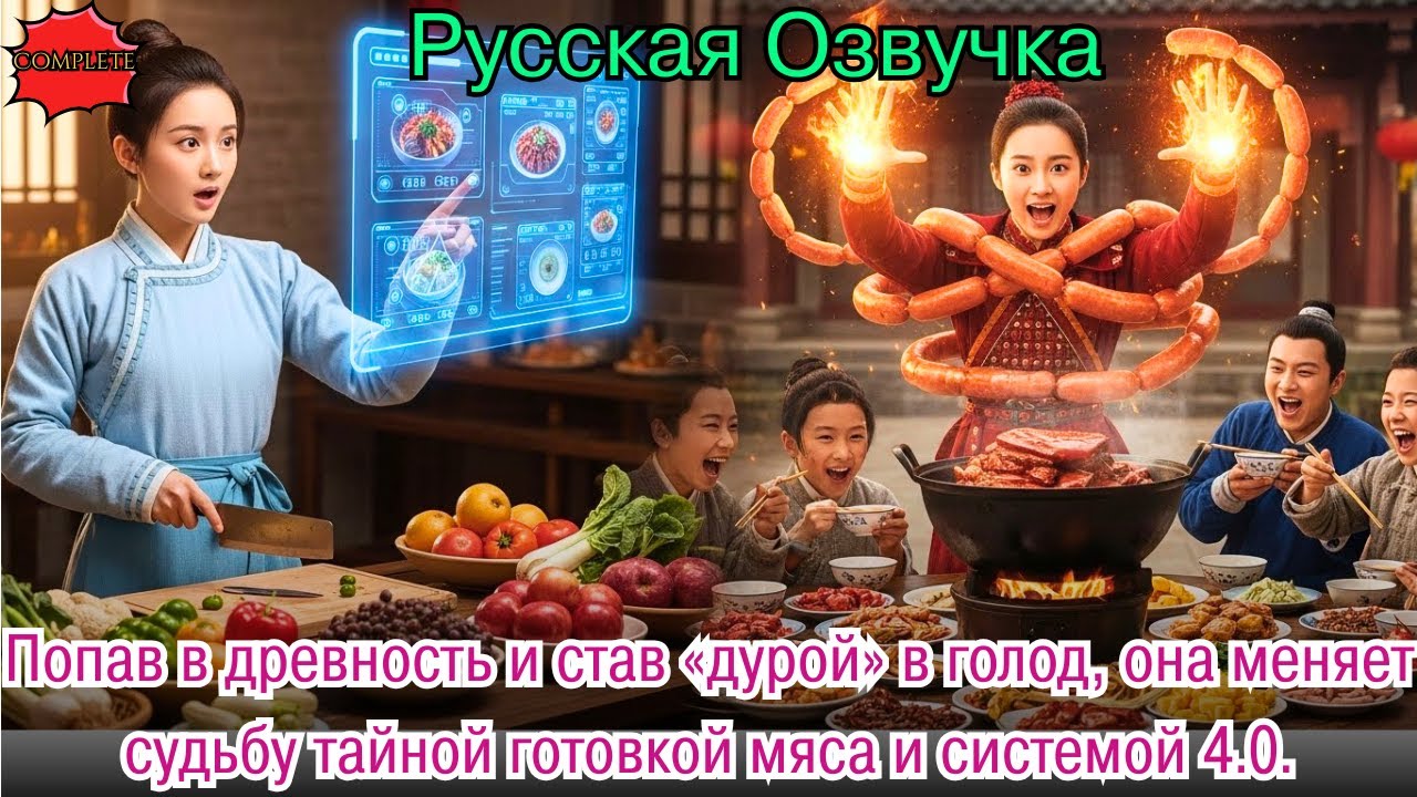 Попав в древность и став «дурой» в голод, она меняет судьбу тайной готовкой мяса и системой 4.0.
