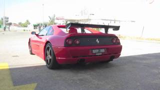 Hompsan spots an extremely rare ferrari f355 challenge starting up
it's awesome v8 engine. the car rolls for a bit before it actually
starts! f35...