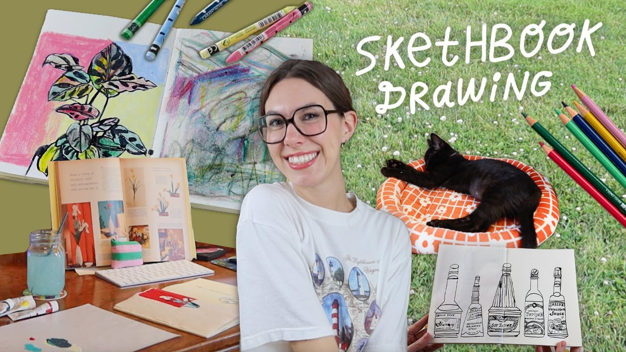 making ART in my SKETCHBOOK / artist studio vlog - YouTube