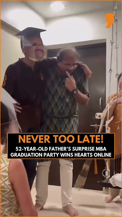 52-Year-Old Father Surprised with Viral MBA Graduation Party | News9 | #ytshorts