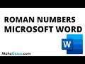 How to Add Roman Numerals in Microsoft Word | Roman Numerals MS Word