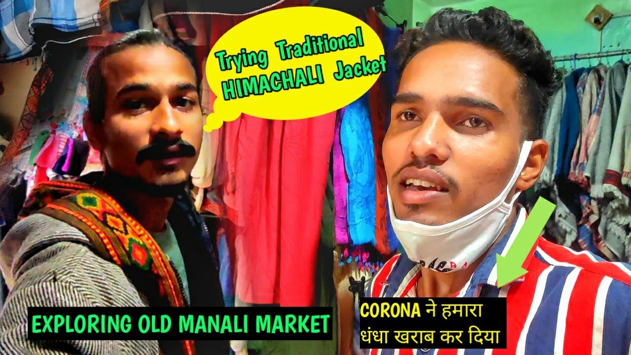 Exploring old manali market - try traditional himachali dress | History behind Manu temple