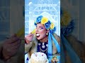 Eating a snow cake