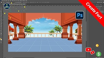 How to Make Background in Photoshop | Cartoon Background Design | Photoshop Hindi Tutorial | Fort Bg