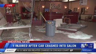 1 injured after car crashed into salon