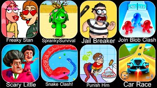 Freaky Stan,Spranky Survival,Jail Breaker Sneak Out,Join Blob Clash,Snake Clash,Punish Him,Car Race screenshot 1
