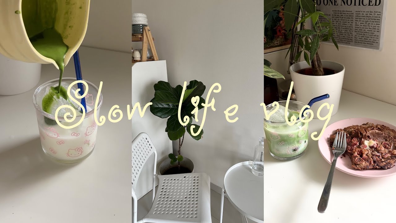 Видеоблог о размеренной жизни | Готовлю себе уголок для завтрака: клубничные блинчики и матча на ...