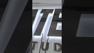 ✨ Silver Mirror Stainless Steel Backlit Letters