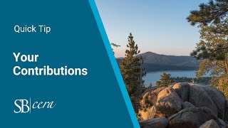 Quick Tip: Your Contributions