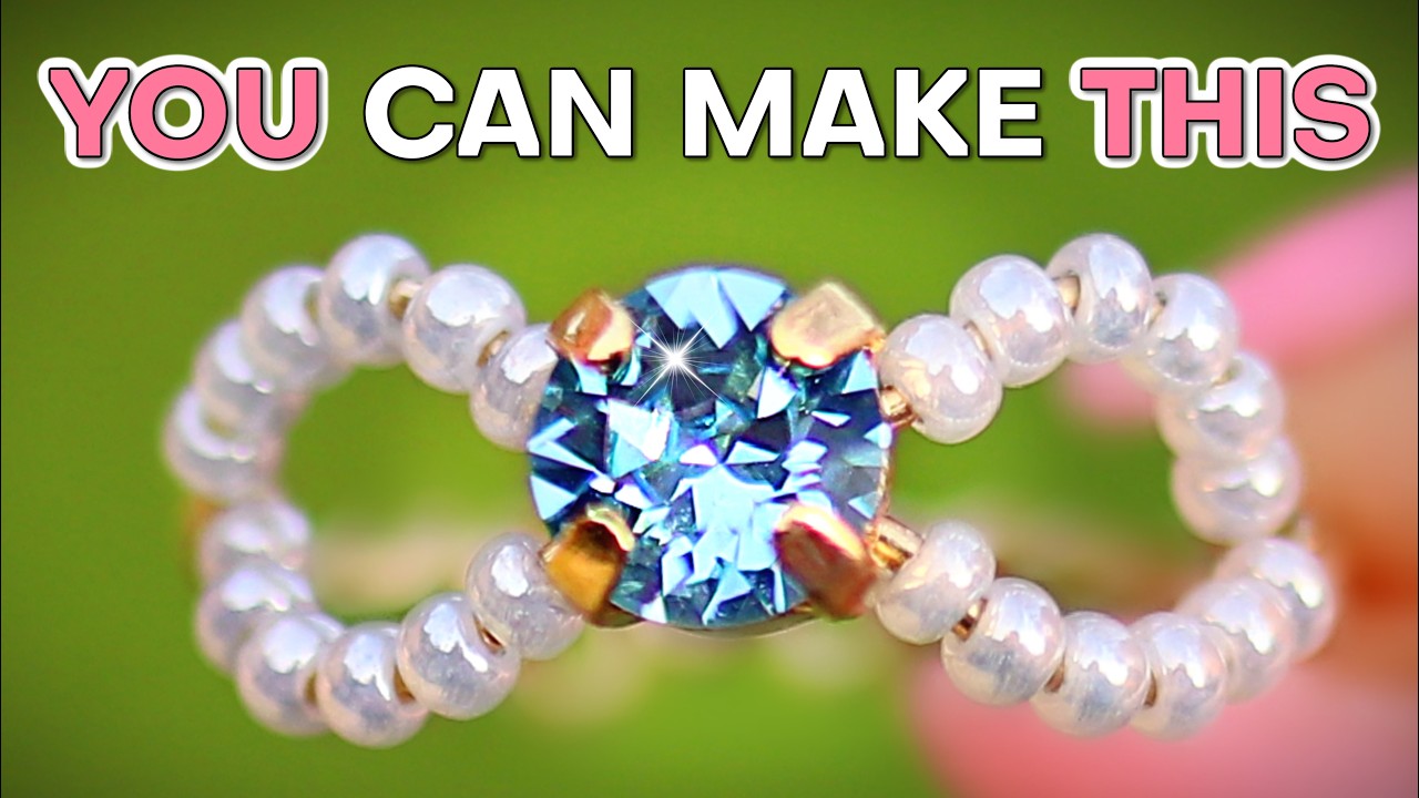 Easy Wire Ring Tutorial 💍 Crystal & Bead Ring for Beginners