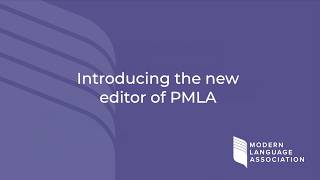 Introducing the new editor of PMLA, Adam Potkay