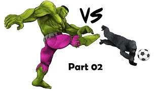 Hulk VS Gorilla Football Match Part 02 | Hulk With Gorilla Funny Football Match | Hulk & King Kong