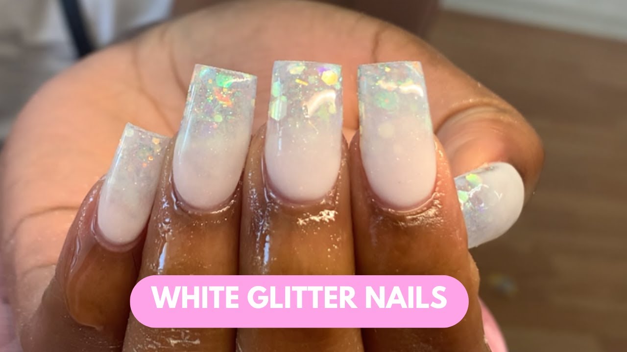 Chic Black And White Glitter 24pcs Long Almond Glitter Fake Nail & 1sheet  Tape & 1pc Nail File | SHEIN