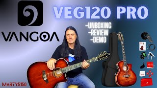 Vangoa Veg120 Pro Acoustic Electric 12 String - Unboxing - Review - Demo
