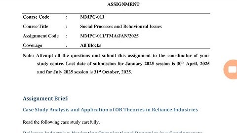 IGNOU MMPC -011 Solved Assignment Jan 2025 | July 2025 {FREE} | Social Processes & Behavioral Issues