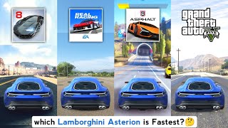 Lamborghini Asterion Top Speed in Asphalt 8, GTA 5, Asphalt 9 & Real Racing 3
