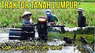 Traktor Sawah || Traktor di Tanah Tabelan Roda menggunakan tong