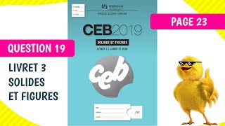 🐥 Question 19 du #CEB 2019 - Livret SOLIDES et FIGURES 🐥 (aide à la préparation/révision/correction)