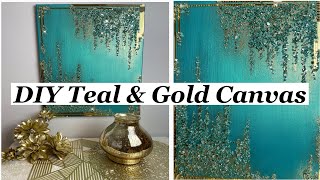 Easy DIY Teal/Gold Canvas