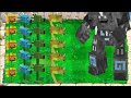 Plants vs Zombies Miniceaft Snow Pea, Gatling Pea, Repeater vs Zombies Minecraft