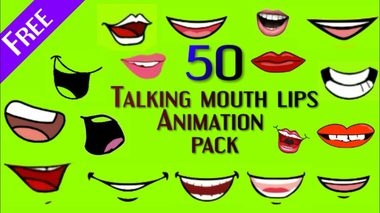 Top 50 talking mouth lips animated greenscreen talk vector pack - YouTube