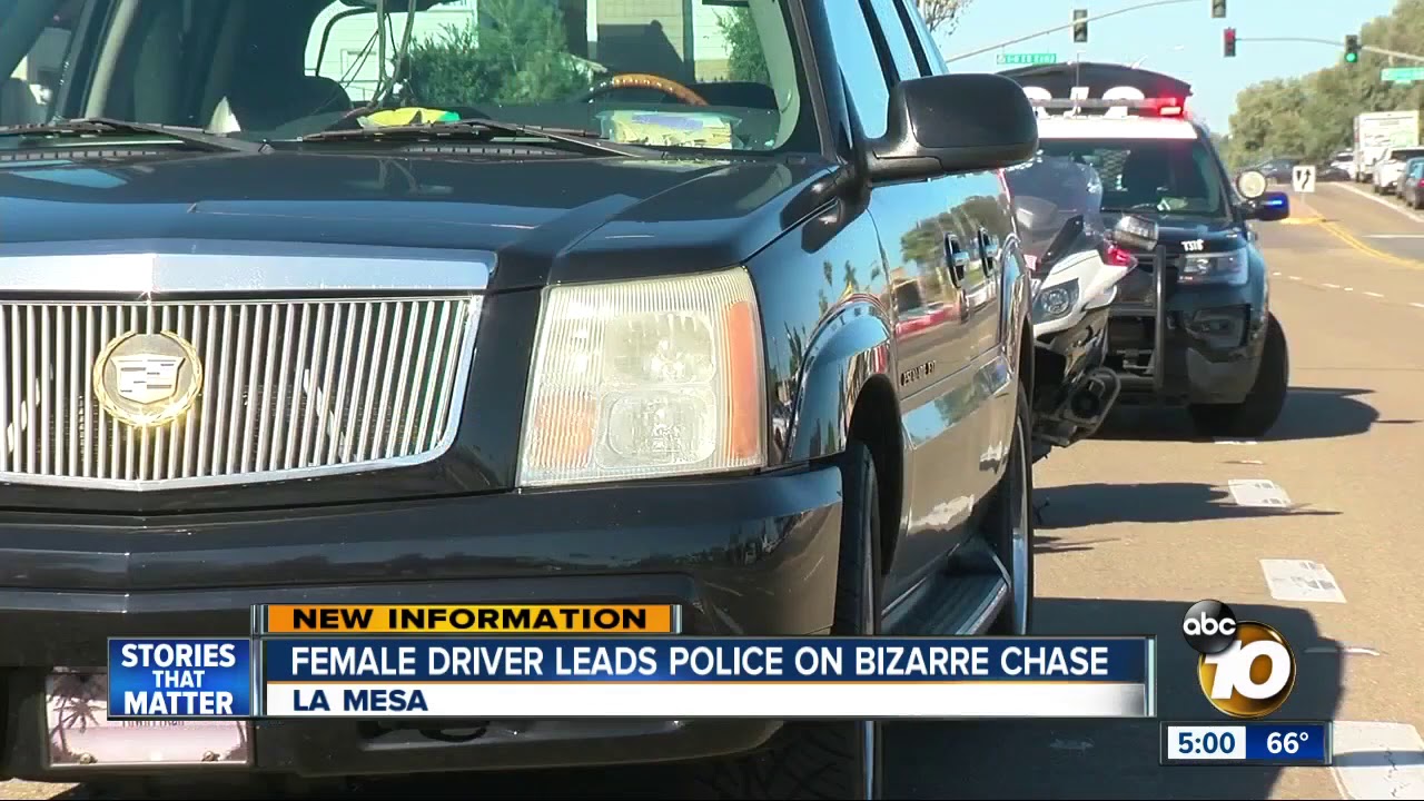 Female Driver Leads Police On Bizarre Chase Youtube 