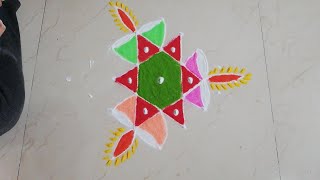 DIYA RANGOLI WITH DOTS