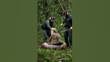 Rescuers Stop Python Attack on Jaguar Scary Moment