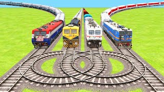 IMPOSSIBLE DOUBLE LOOPING CIRCLE  RAILROAD TRACKS VS TRAINS CROSSING ▶️ Trains Simulator | TrainsFun