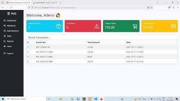 Pharmacy Management System Demo | HTML, CSS, JS, PHP & MySQL Full Project