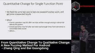 A New Fuzzing Method for Android   Zhang Qing & Bai Guangdong