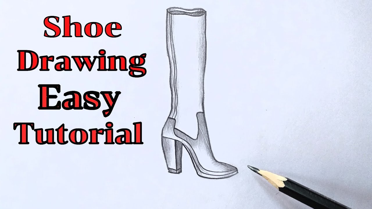 How to draw girl Shoes drawing easy| Heel Shoe drawing Pencil Sketch ...