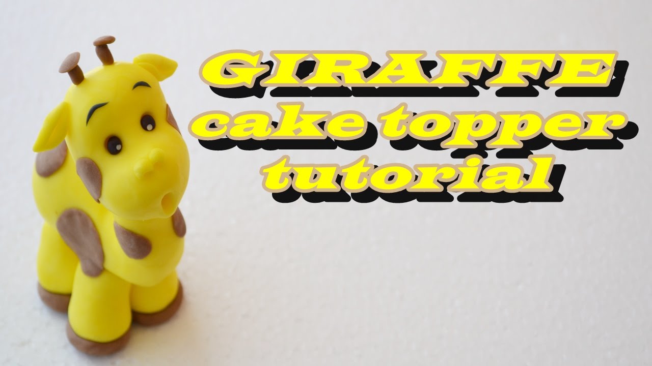 GIRAFFE CAKE TOPPER FONDANT FOR FARM CAKE - GIRAFFA IN PASTA DI ZUCCHERO TORTA FATTORIA