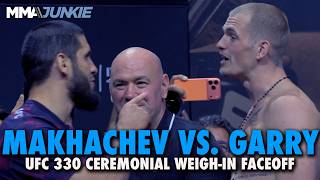 Islam Makhachev trades words with Ian Machado Garry at final faceoff | UFC 330 ceremonial weigh-ins