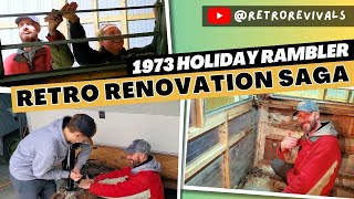 Vintage Camper Renovation: Fixing Broken Glass & Rotten Wood!  Holiday Rambler Vacationer