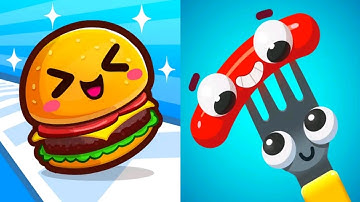 Food Run vs Fork N Sausage - Satisfying ASMR Walkthrough Funny Gameplay All Levels