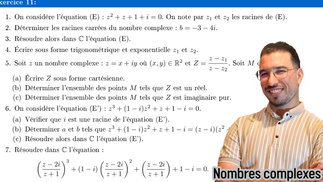 Exercices corrigés sur les nombres complexes - 2 BAC SM