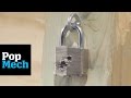 Youtube Thumbnail Padlock Gunshot Test | PopMech