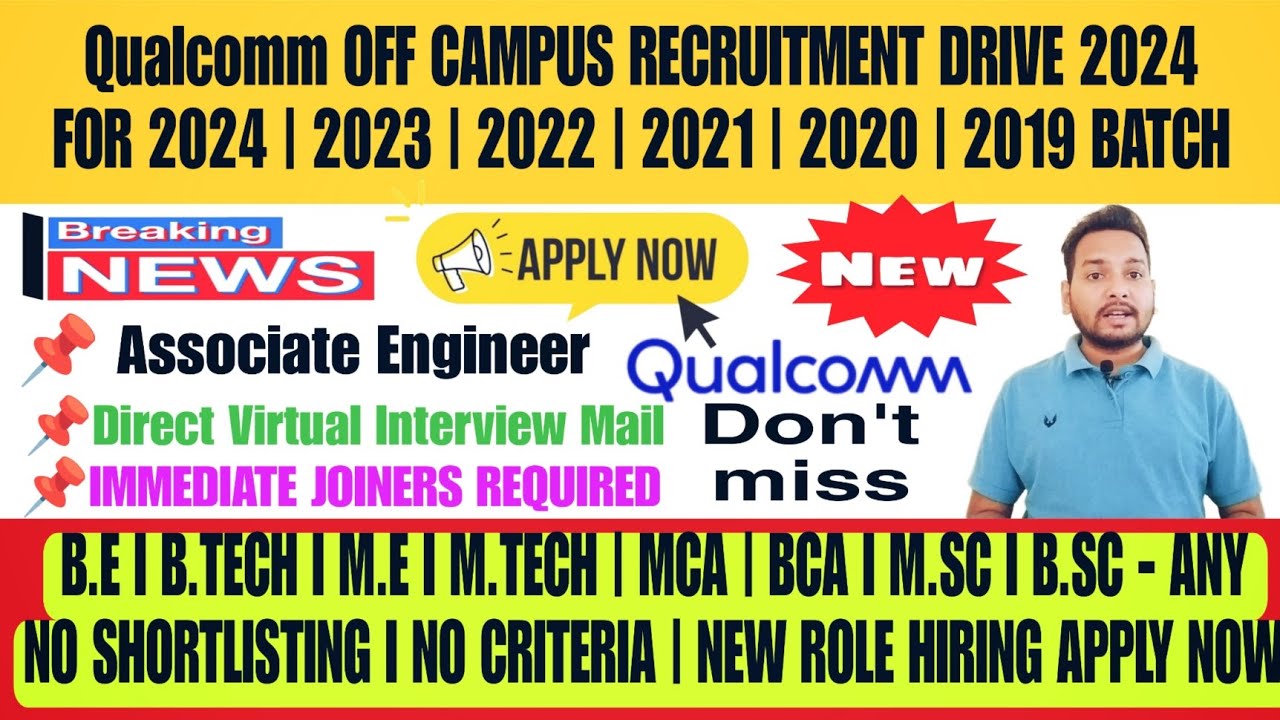 Qualcomm Direct Hiring 2024 | Qualcomm Off Campus Drive | Freshers Mass ...
